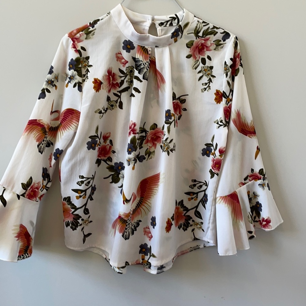white floral top